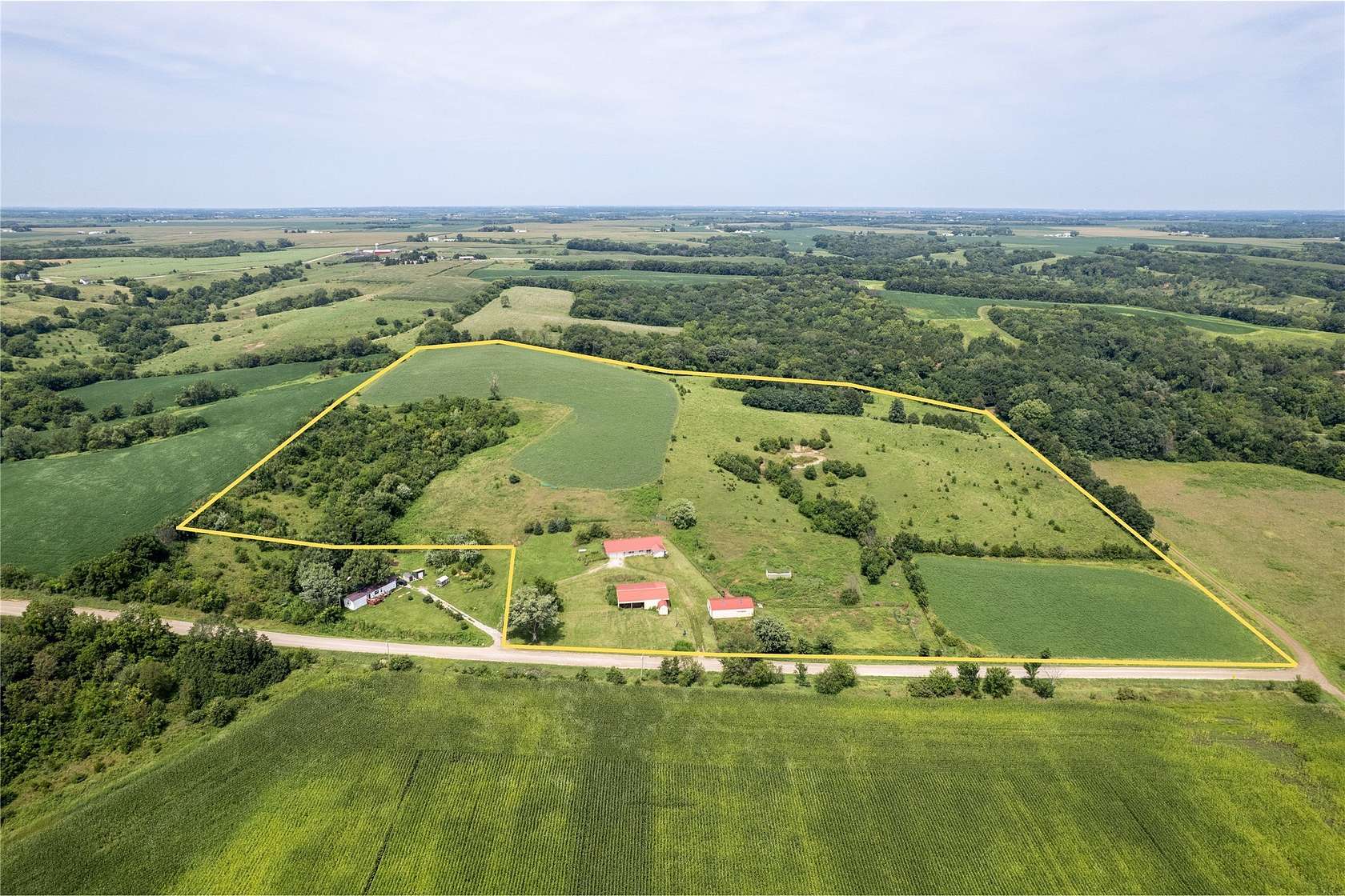37.6 Acres of Land with Home for Sale in Knoxville, Iowa