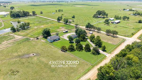 8.29 Acres of Land with Home for Sale in Big Cabin, Oklahoma