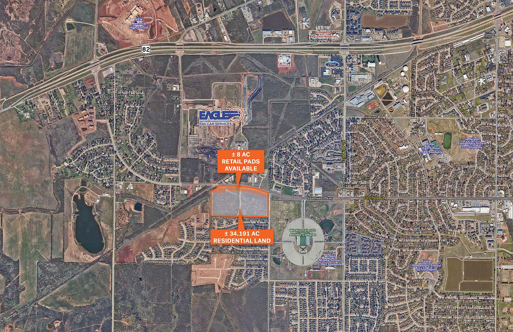 43 Acres of Mixed-Use Land for Sale in Wichita Falls, Texas