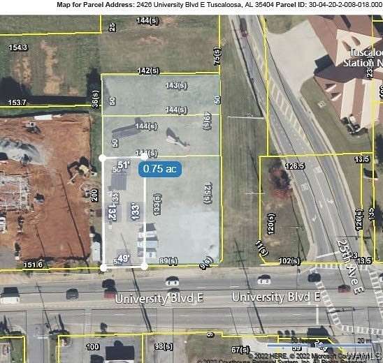0.75 Acres of Commercial Land for Sale in Tuscaloosa, Alabama