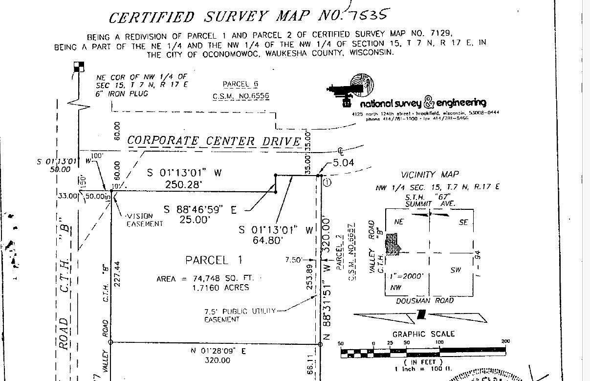 1.72 Acres of Commercial Land for Sale in Oconomowoc, Wisconsin
