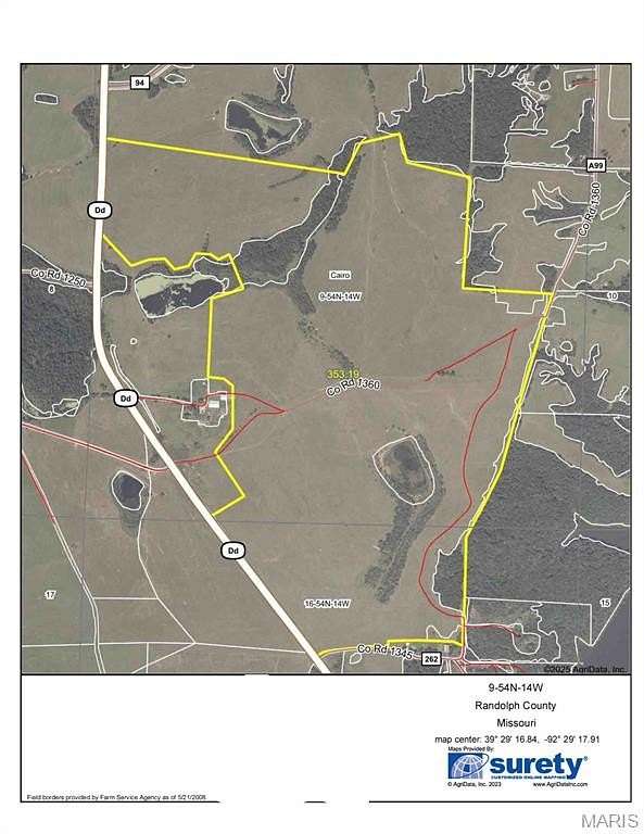 354 Acres of Agricultural Land for Sale in Cairo, Missouri
