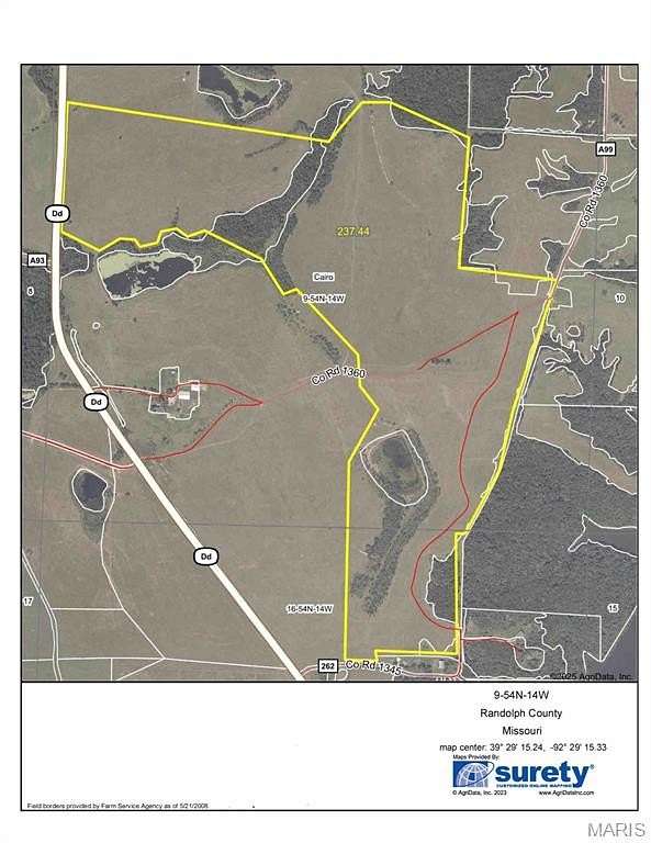 243 Acres of Agricultural Land for Sale in Cairo, Missouri