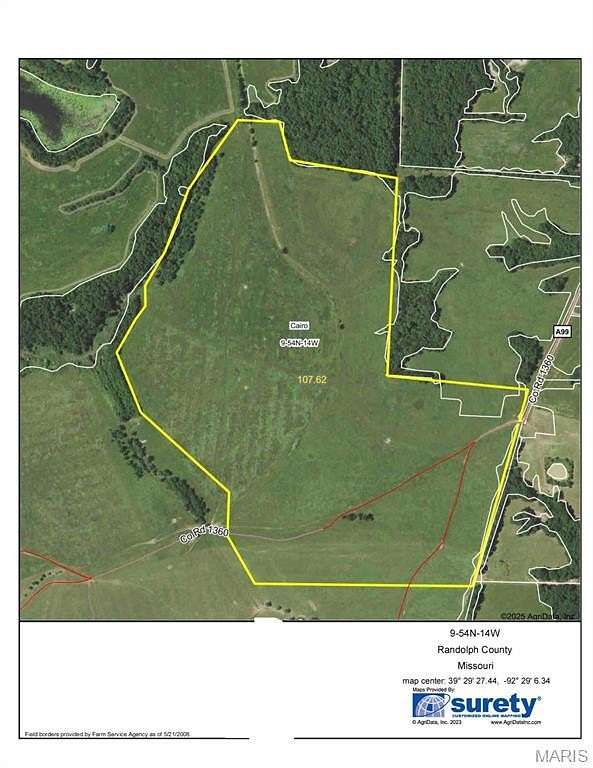 108 Acres of Agricultural Land for Sale in Cairo, Missouri