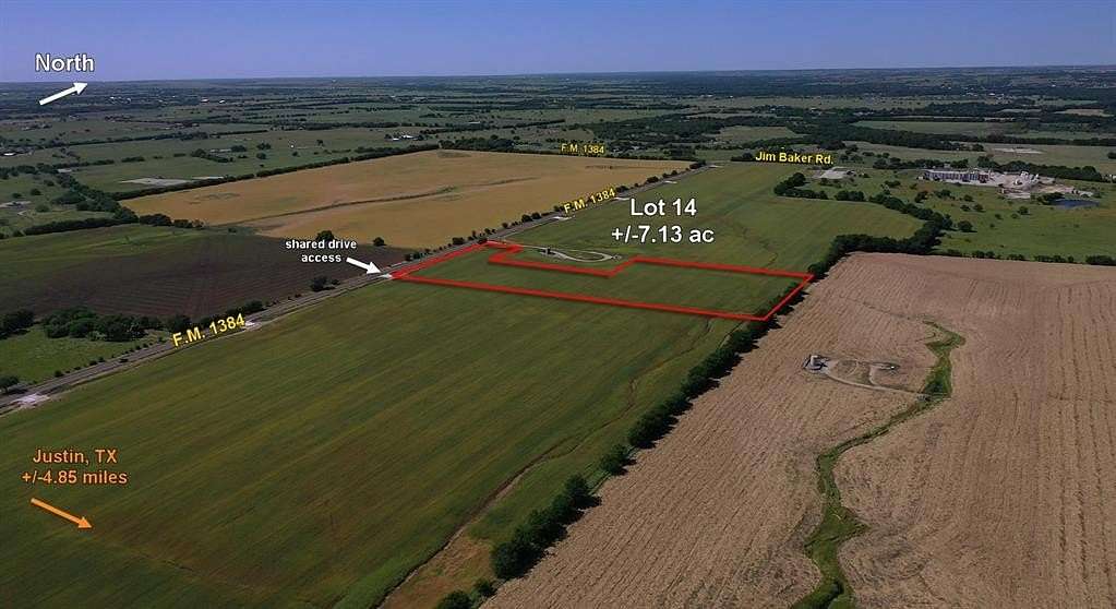7.13 Acres of Land for Sale in Justin, Texas