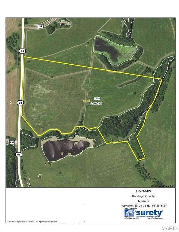 66 Acres of Agricultural Land for Sale in Cairo, Missouri