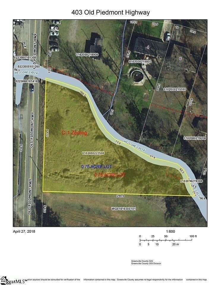 0.6 Acres of Commercial Land for Sale in Greenville, South Carolina