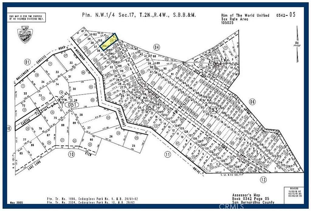 0.08 Acres of Land for Sale in Cedarpines Park, California