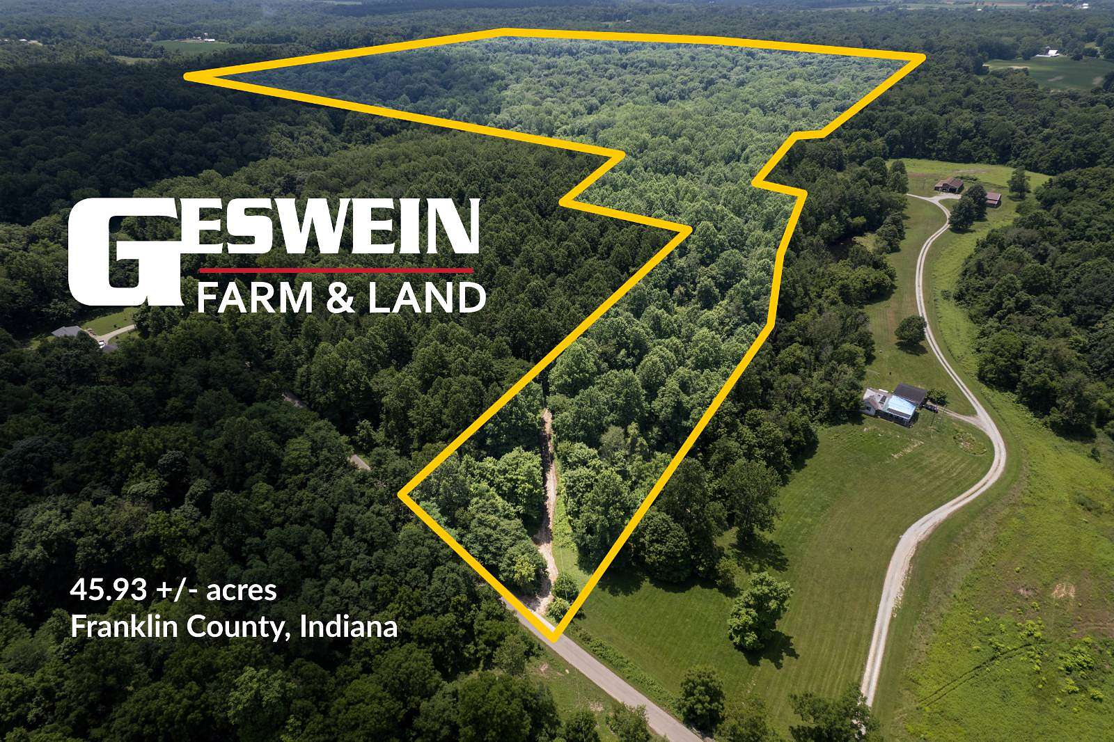 46 Acres of Land for Sale in Laurel, Indiana