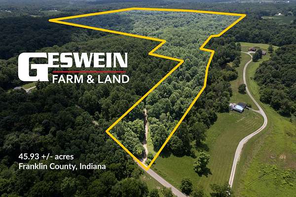 46 Acres of Land for Sale in Laurel, Indiana