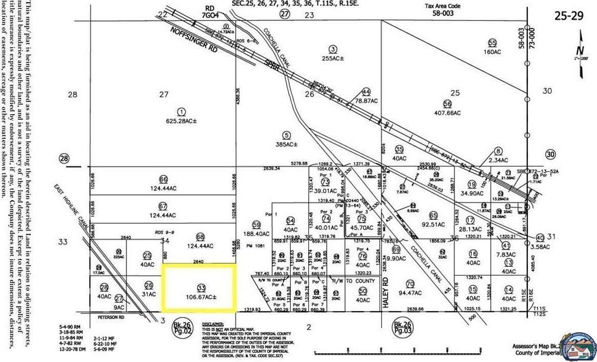 107 Acres of Land for Sale in Calipatria, California