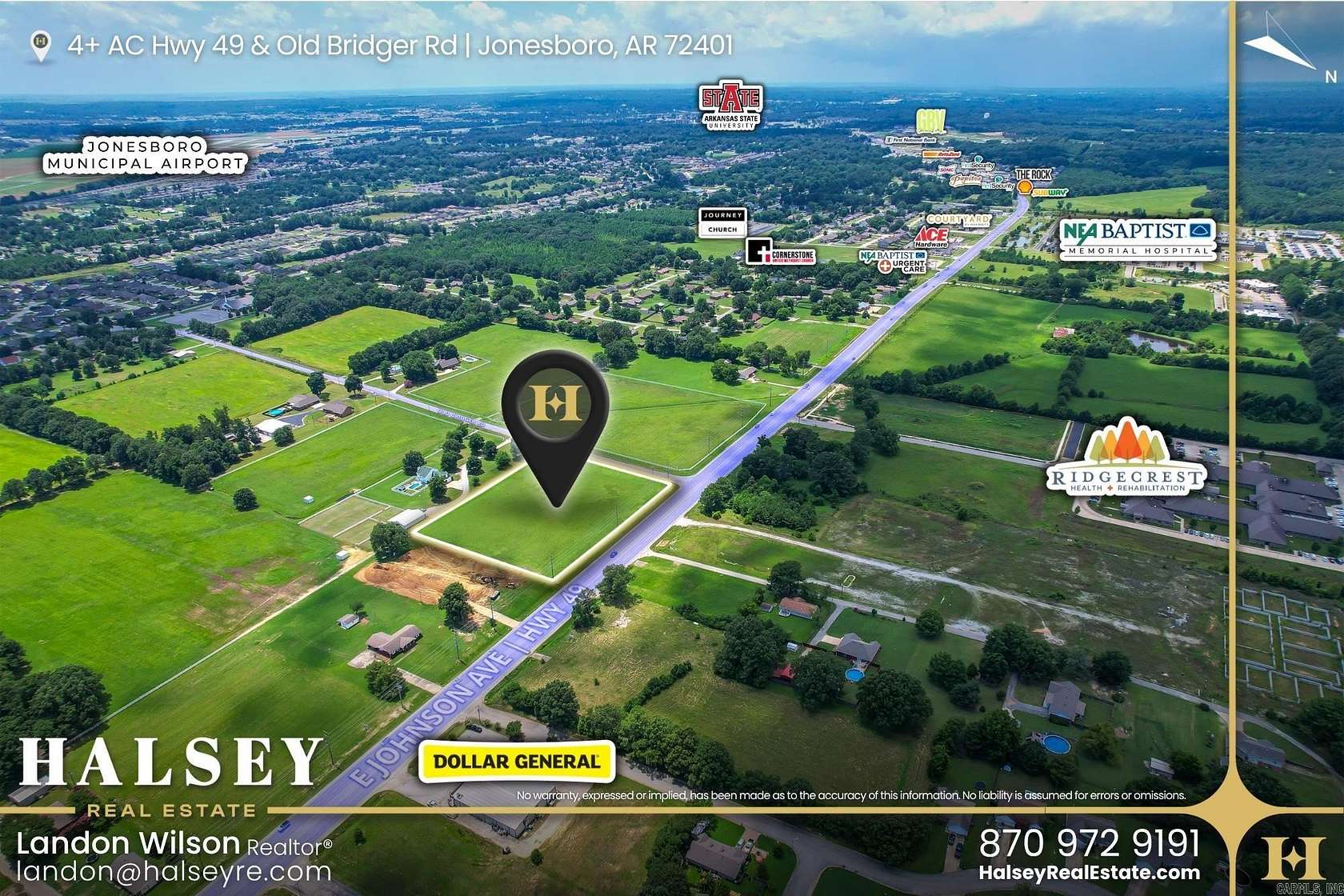 4.13 Acres of Commercial Land for Sale in Jonesboro, Arkansas
