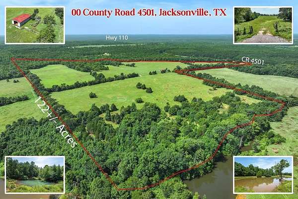 122 Acres of Land for Sale in Jacksonville, Texas