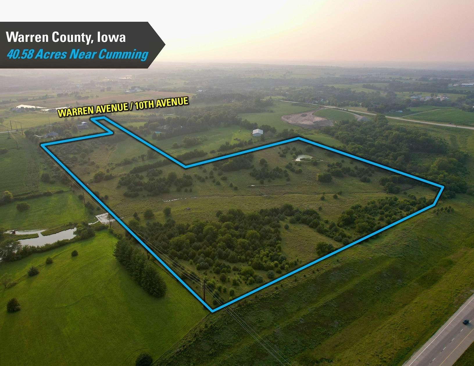 40.6 Acres of Land for Sale in Cumming, Iowa