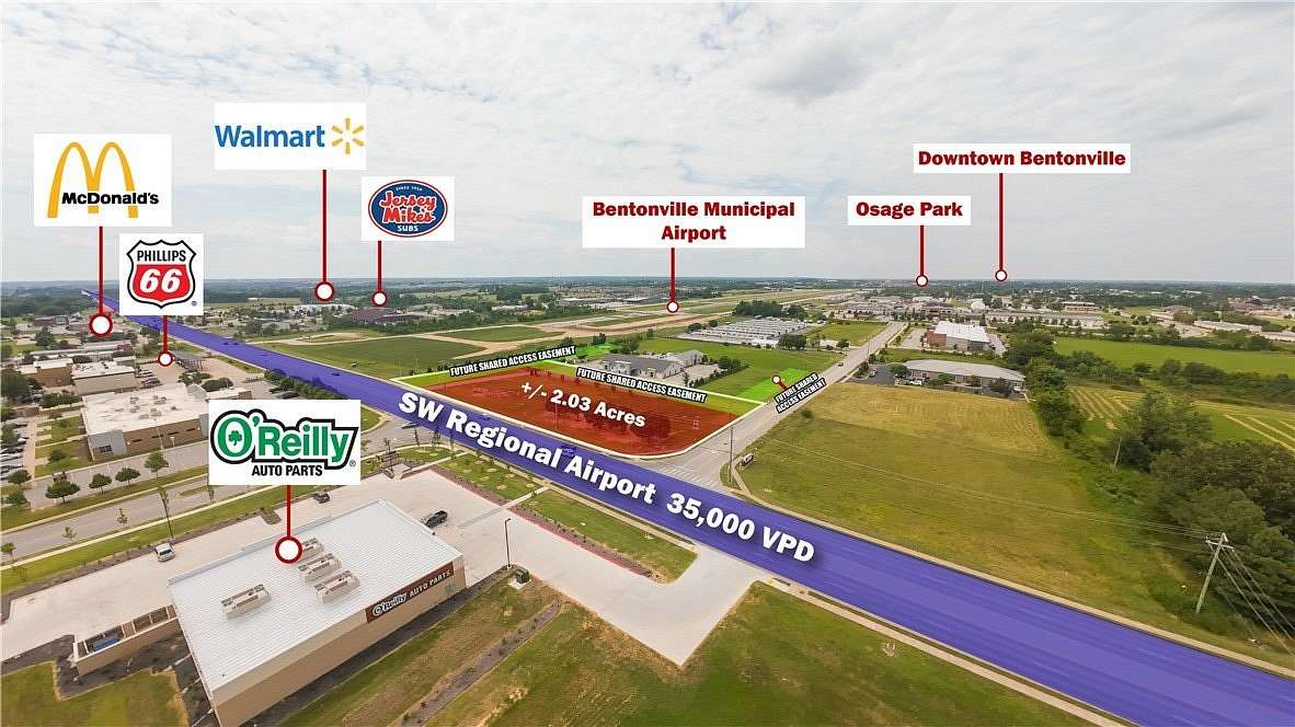 2 Acres of Commercial Land for Sale in Bentonville, Arkansas