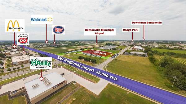 2 Acres of Improved Mixed-Use Land for Sale in Bentonville, Arkansas