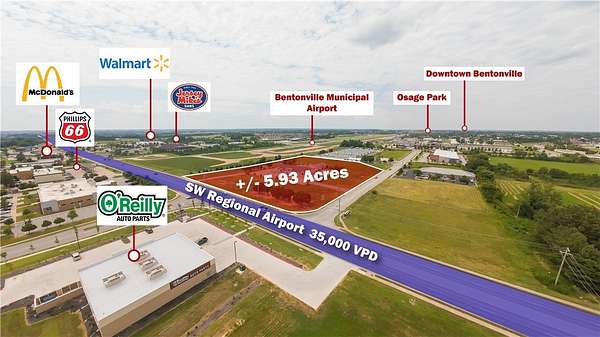 6 Acres of Improved Mixed-Use Land for Sale in Bentonville, Arkansas