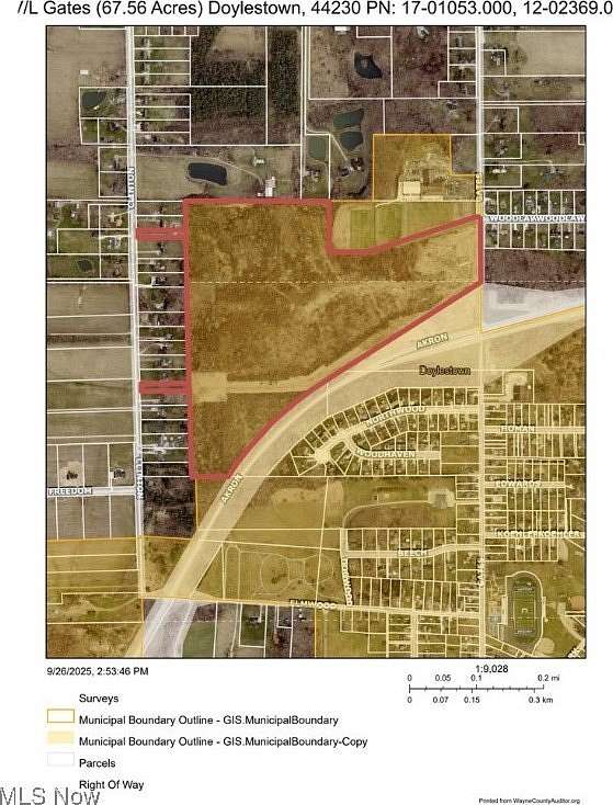67.6 Acres of Land for Sale in Doylestown, Ohio