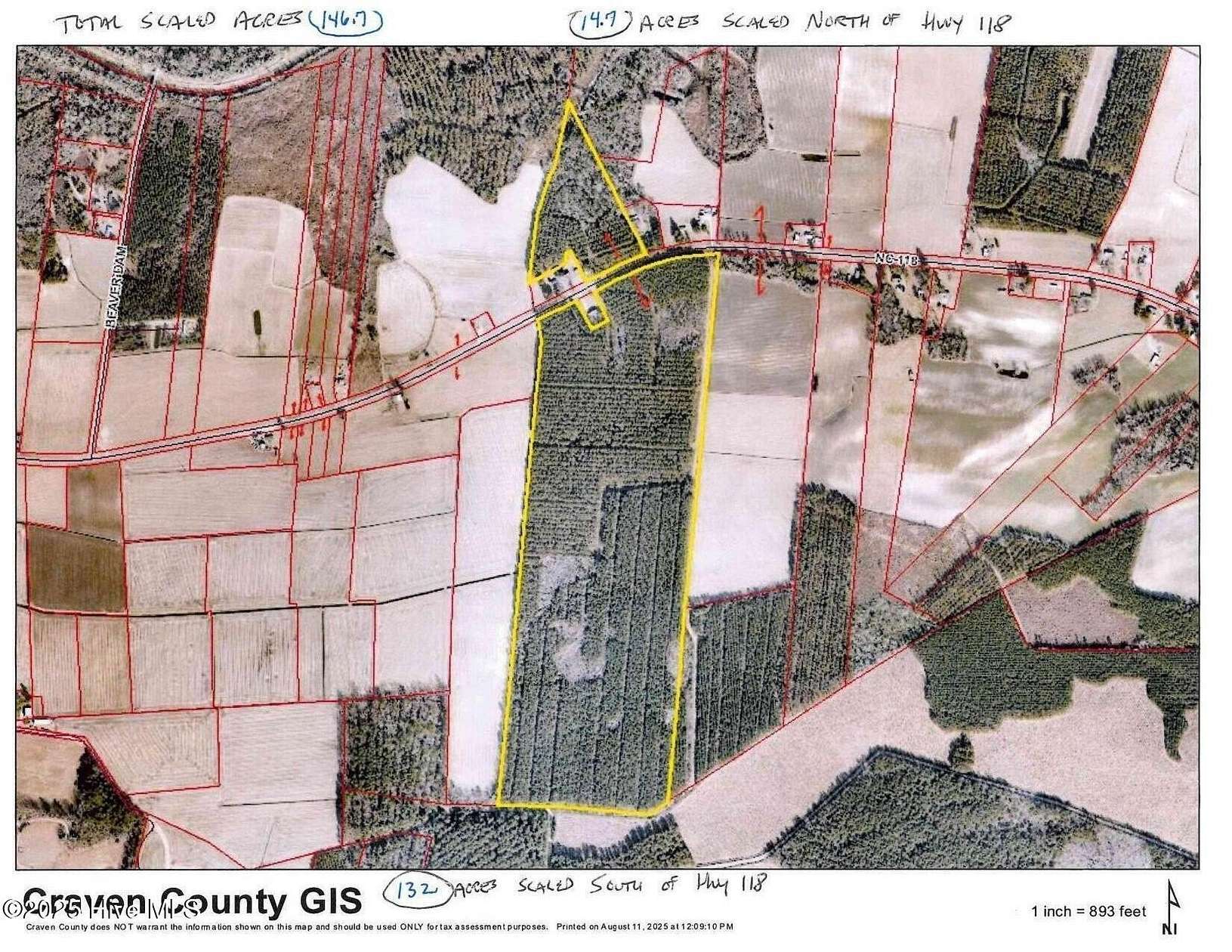 144 Acres of Recreational Land for Sale in Vanceboro, North Carolina
