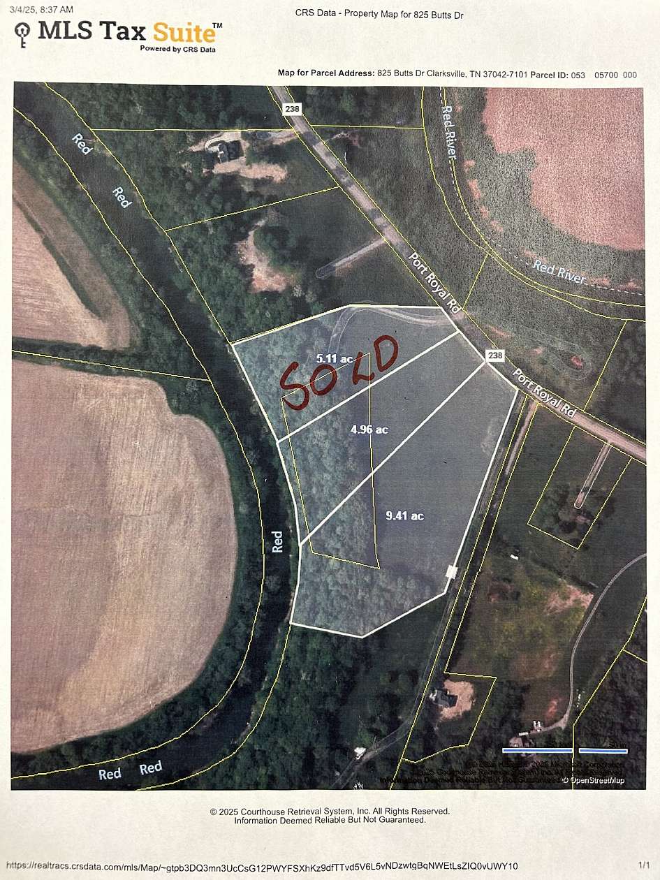 9.4 Acres of Land for Sale in Adams, Tennessee