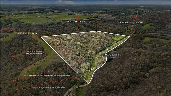 37.1 Acres of Land for Sale in Gravette, Arkansas