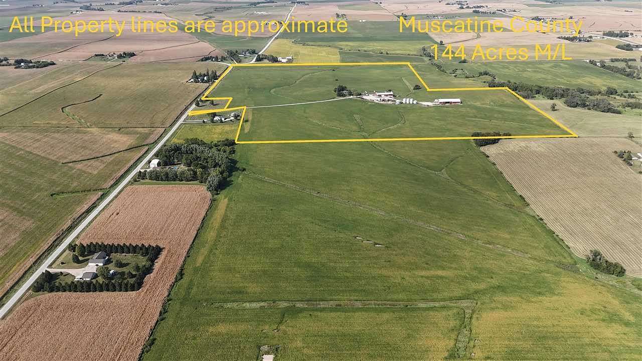 144 Acres of Agricultural Land with Home for Sale in Wapsinonoc Township, Iowa