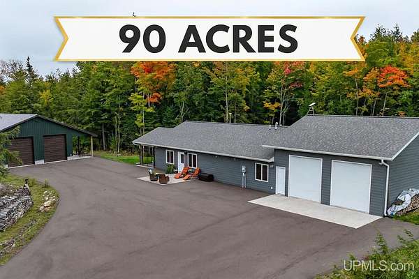 90 Acres of Recreational Land with Home for Sale in Ironwood, Michigan