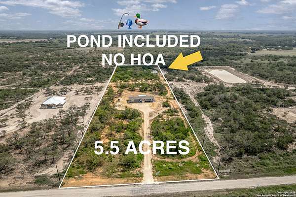 5.5 Acres of Land with Home for Sale in Floresville, Texas