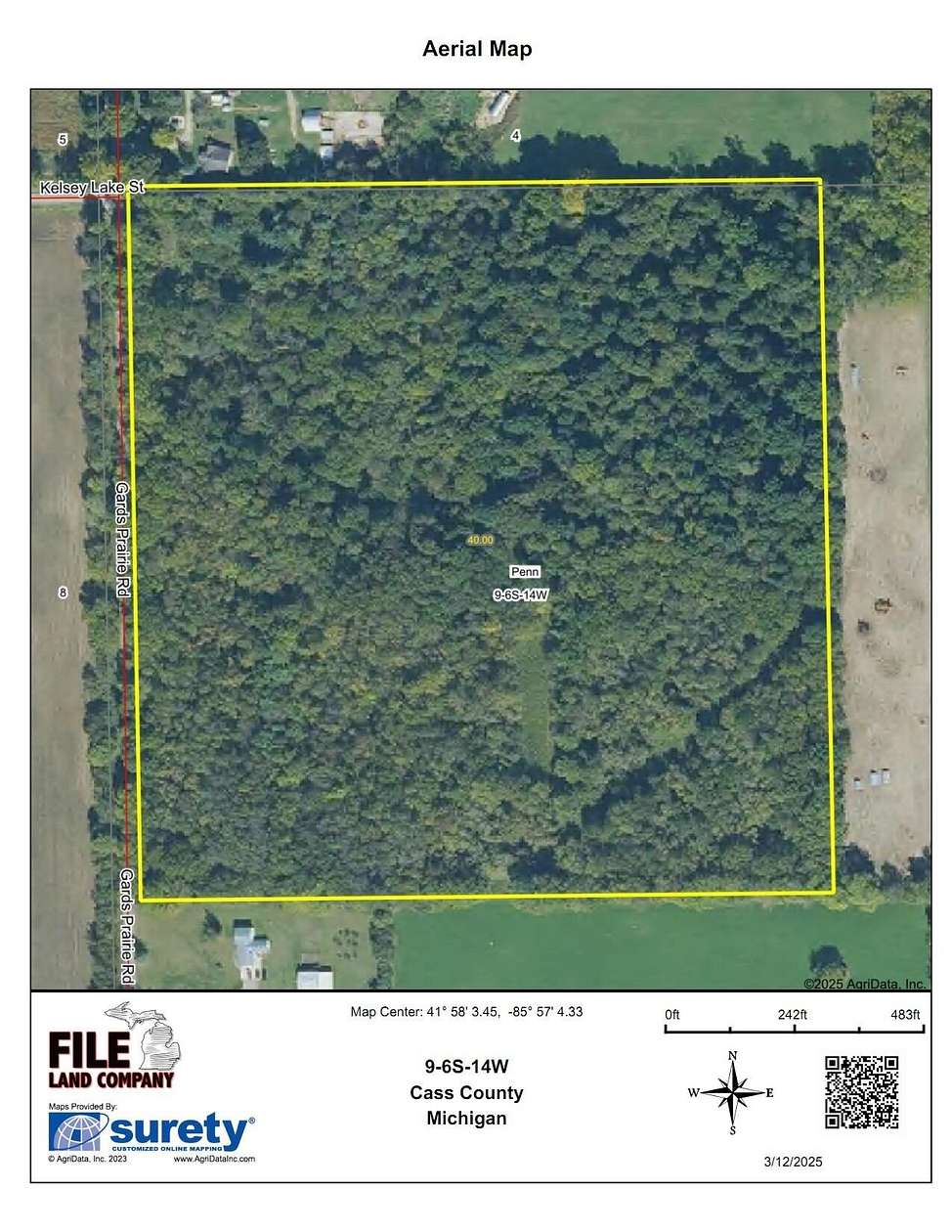 40 Acres of Recreational Land for Sale in Cassopolis, Michigan