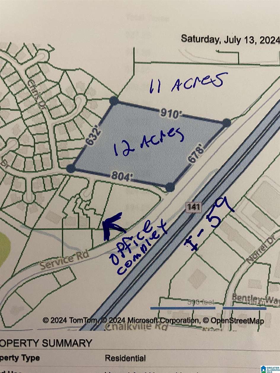 12 Acres of Commercial Land for Sale in Trussville, Alabama