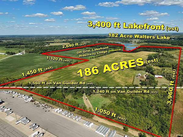 186 Acres of Land for Sale in Fremont, Indiana