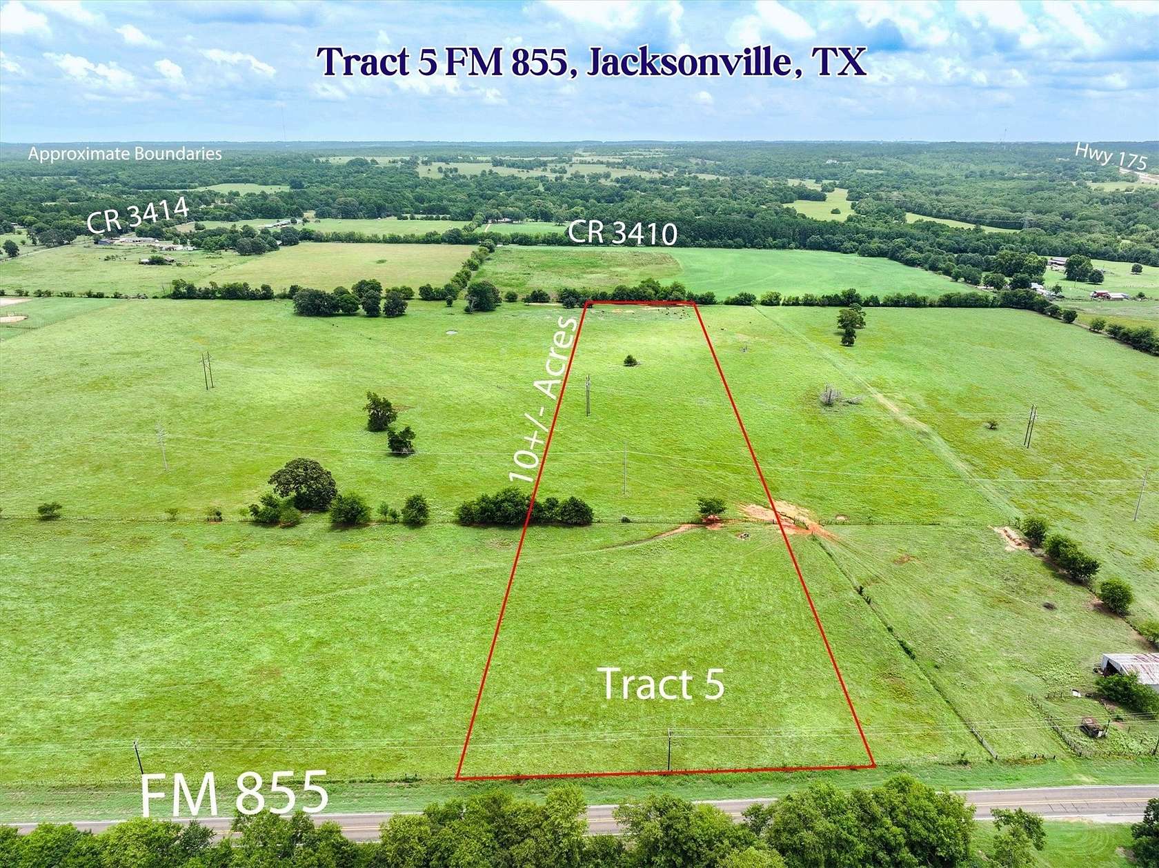 10 Acres of Residential Land for Sale in Jacksonville, Texas