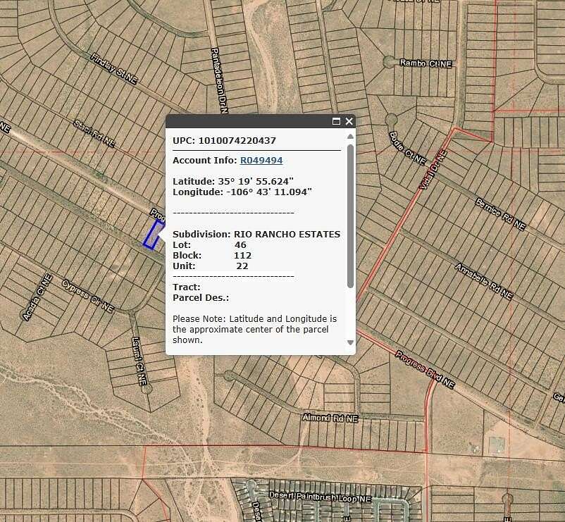 0.5 Acres of Land for Sale in Rio Rancho, New Mexico