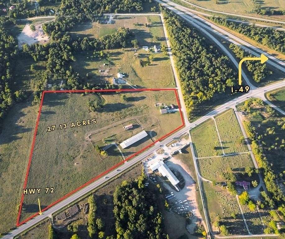 27.1 Acres of Improved Commercial Land for Sale in Gravette, Arkansas