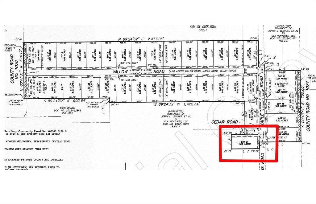1 Acre of Residential Land for Sale in Celeste, Texas