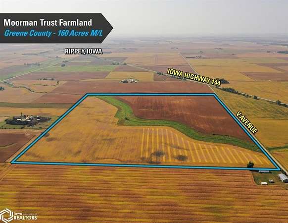 160 Acres of Recreational Land & Farm for Sale in Rippey, Iowa
