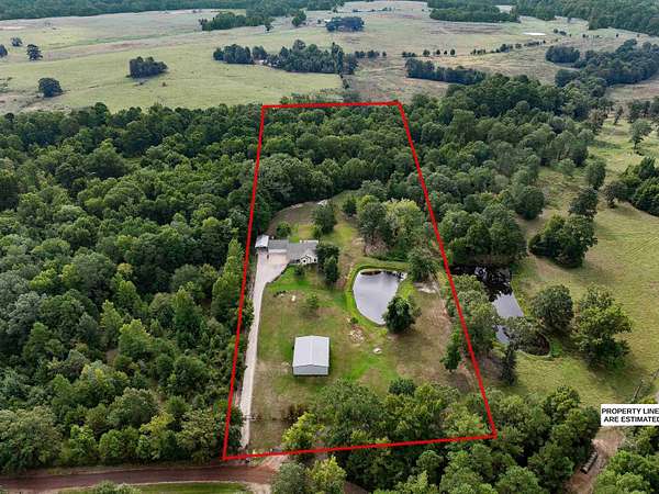 10 Acres of Residential Land with Home for Sale in Long Branch, Texas