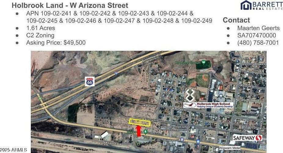 1.6 Acres of Commercial Land for Sale in Holbrook, Arizona