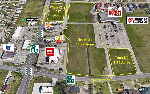 1.58 Acres of Commercial Land for Sale in Houma, Louisiana