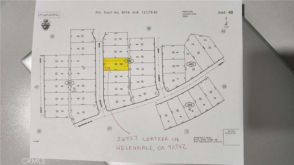0.46 Acres of Residential Land for Sale in Helendale, California