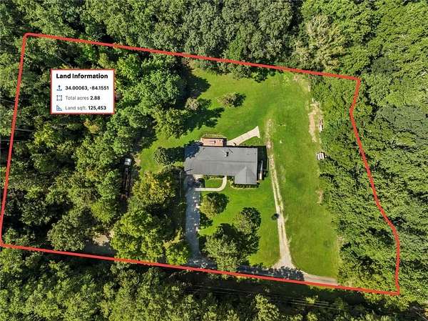 2.88 Acres of Residential Land with Home for Sale in Duluth, Georgia