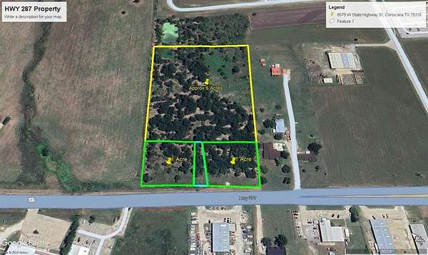 6.49 Acres of Commercial Land for Sale in Corsicana, Texas