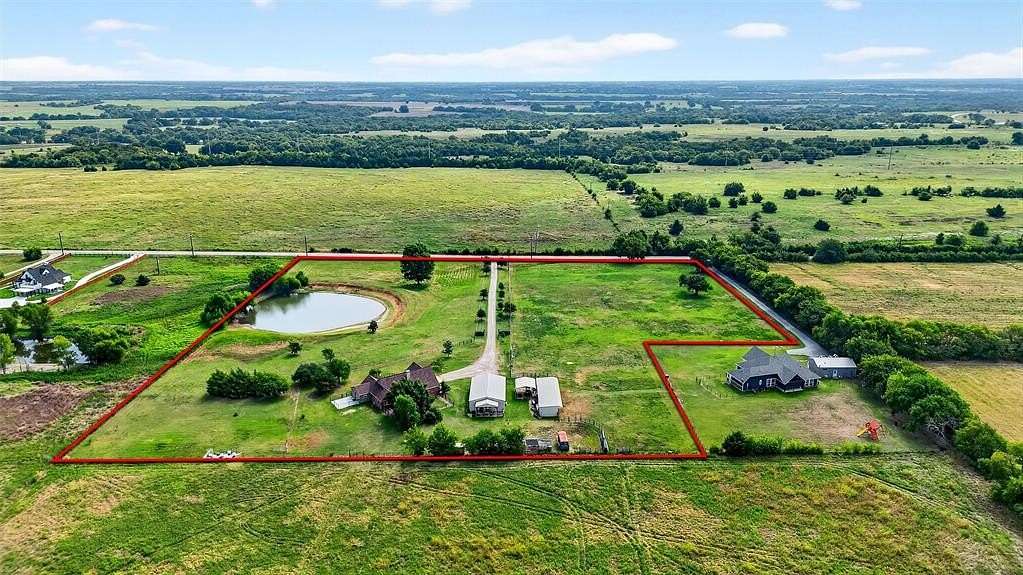 10 Acres of Residential Land with Home for Sale in Gunter, Texas