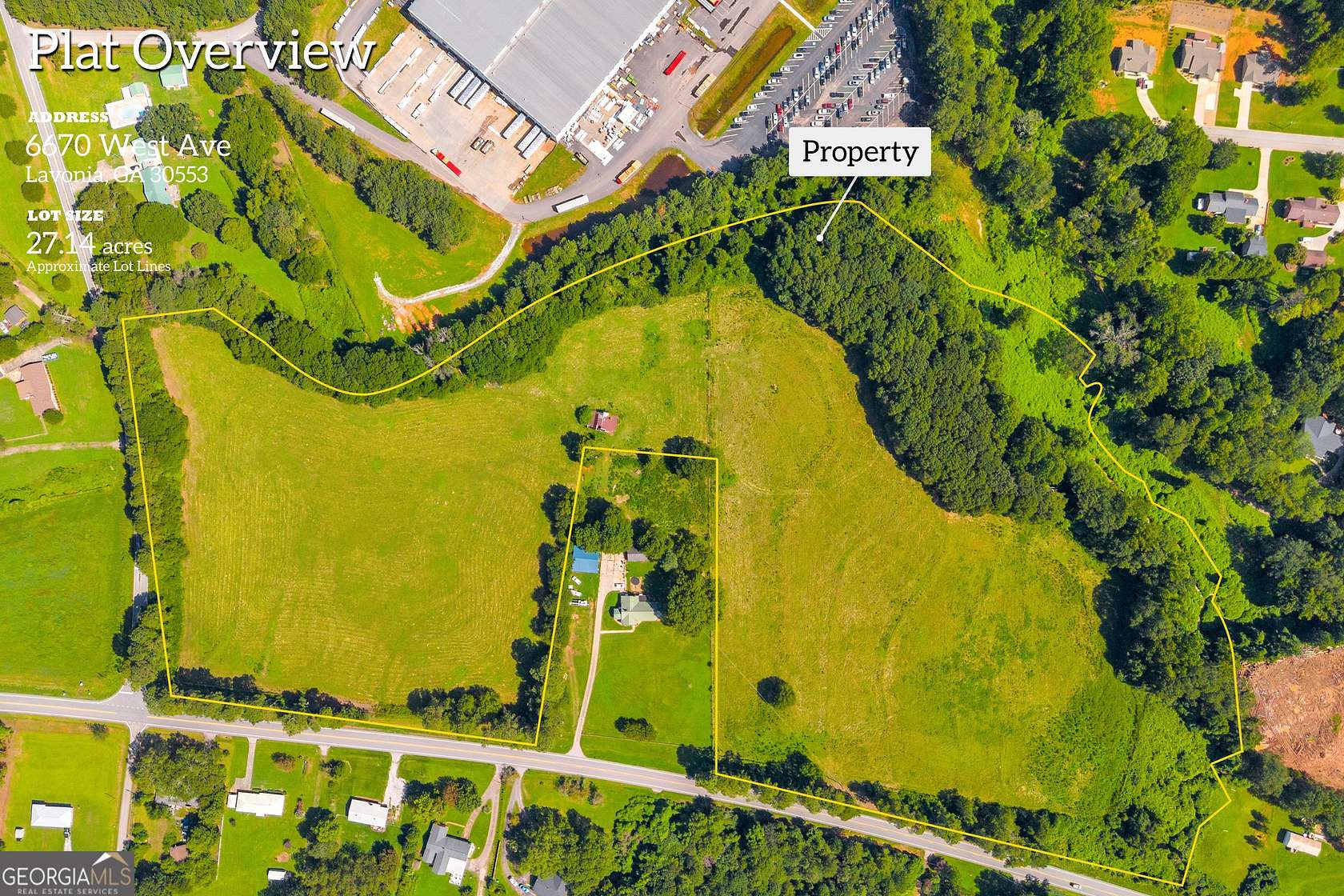 27.1 Acres of Commercial Land for Sale in Lavonia, Georgia