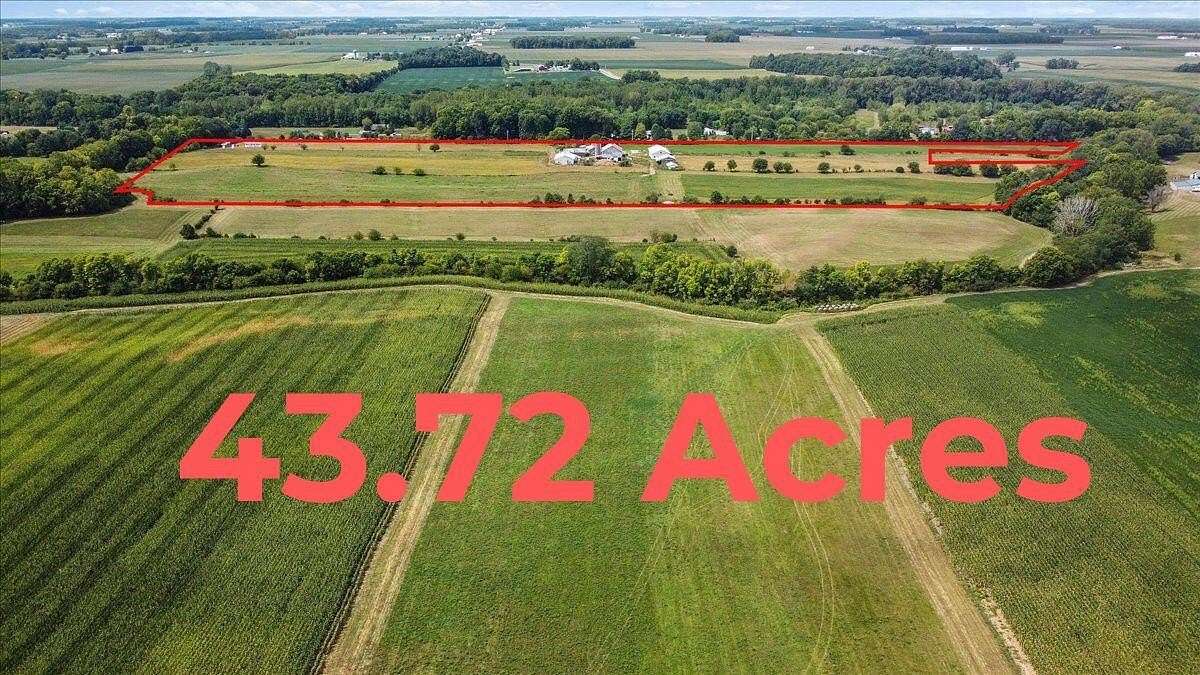 43.7 Acres of Agricultural Land with Home for Sale in De Graff, Ohio