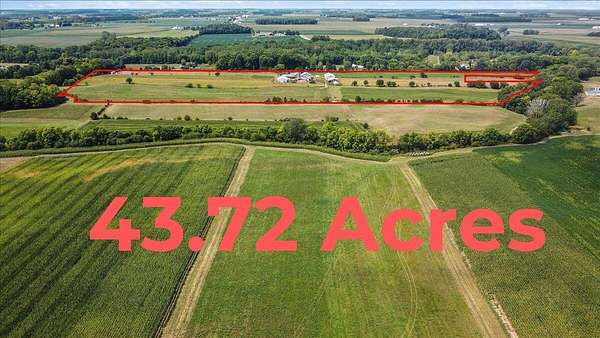 43.7 Acres of Agricultural Land with Home for Sale in De Graff, Ohio