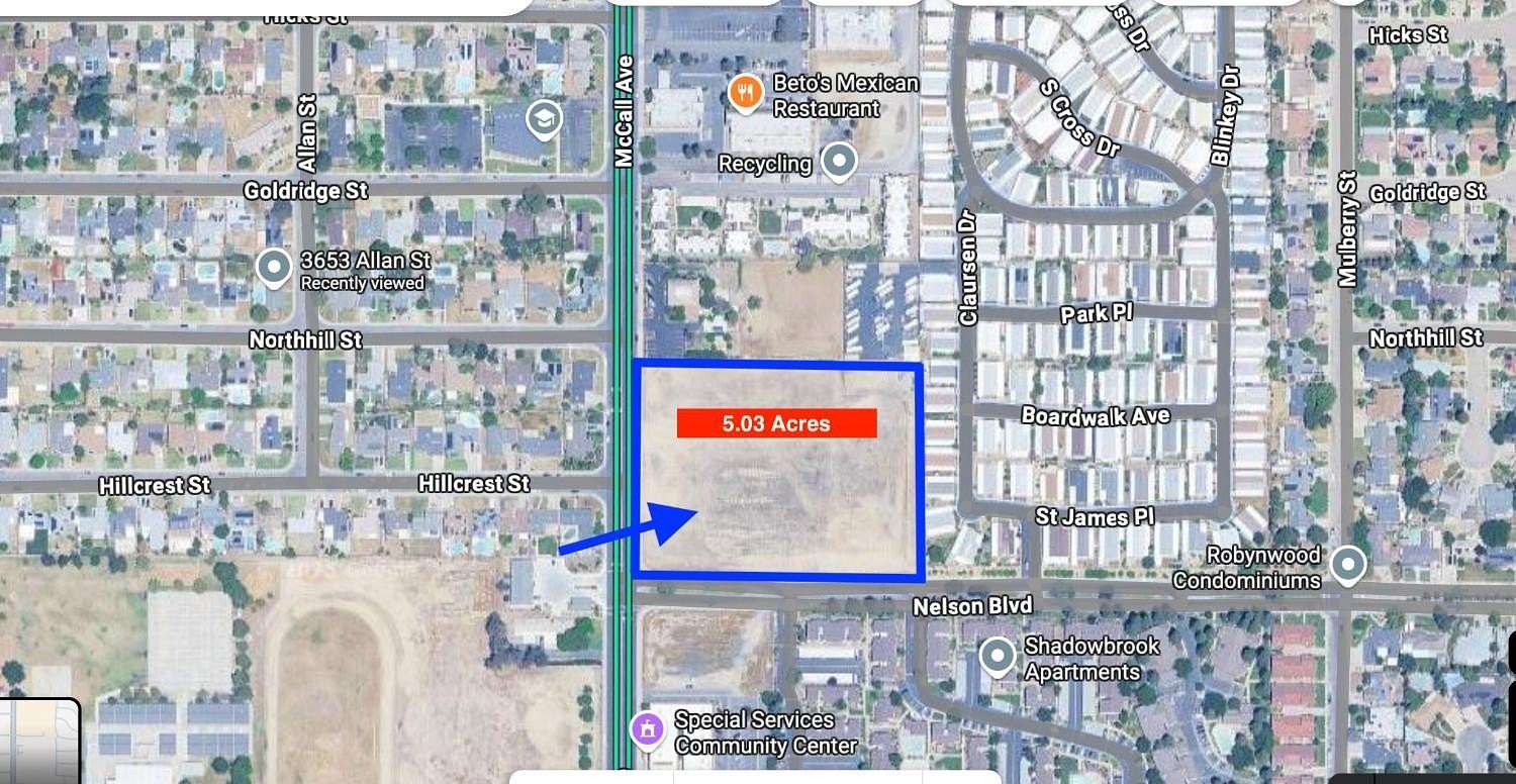 5 Acres of Commercial Land for Sale in Selma, California