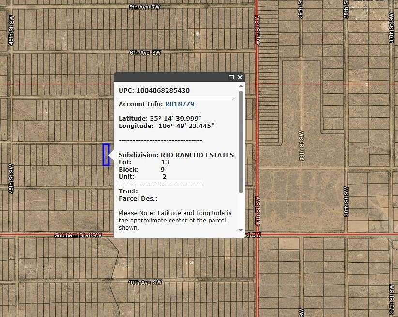 0.5 Acres of Land for Sale in Rio Rancho, New Mexico