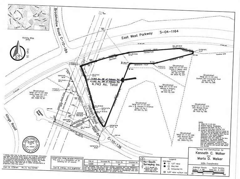4.7 Acres of Residential Land for Sale in Anderson, South Carolina