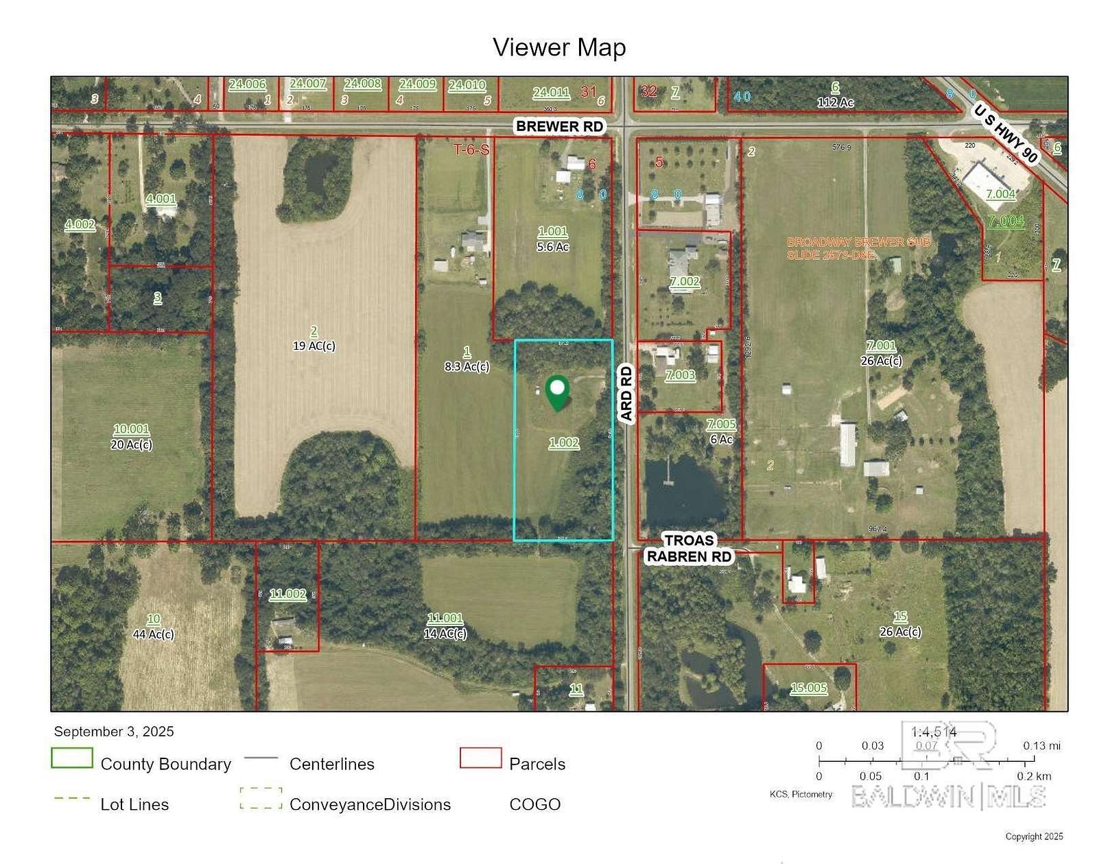 4.57 Acres of Residential Land for Sale in Robertsdale, Alabama